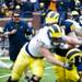 Head coach Brady Hoke yells during warmups before the Michigan spring football game on Saturday, April 13. AnnArbor.com I Daniel Brenner